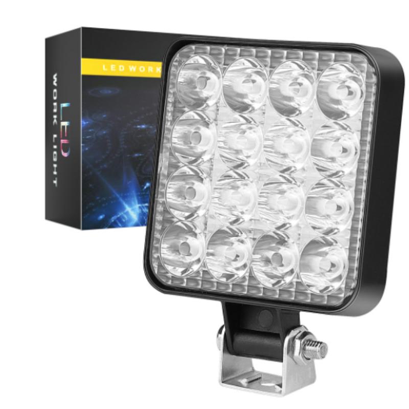 

12 В-24 В водонепроницаемый светодиодный рабочий световой бар квадратный прожектор 48 Вт рабочий свет фара для грузовика внедорожный ночной вождения свет для внедорожника белый