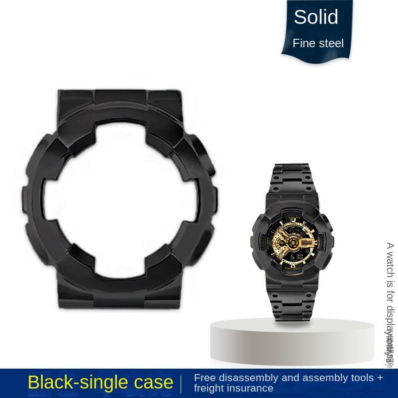 Modified Golden Case Bezel metal Watchband Set For Casio G-SHOCK Black Samurai GA-110GB GA100 GA120 Stainless steel Watch strap
