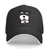 Cute Schnauzer with Boba Tea Print Adjustable Womens Baseball Cap Hand Wash Only NonElasti Sandwich Baseball Cap