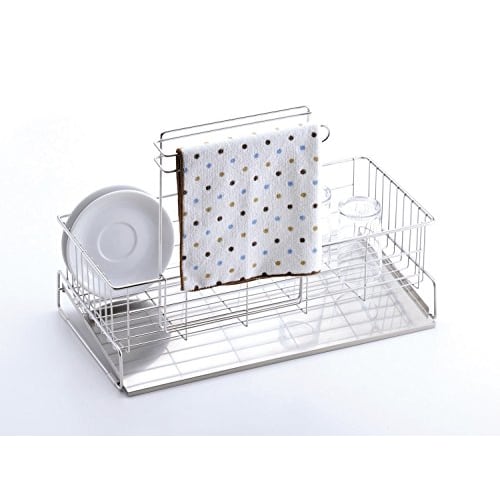 PEARL METAL Stainless Steel Dish Towel Rack, Made In Japan, for Dish Drainers and Baskets, HB-1784