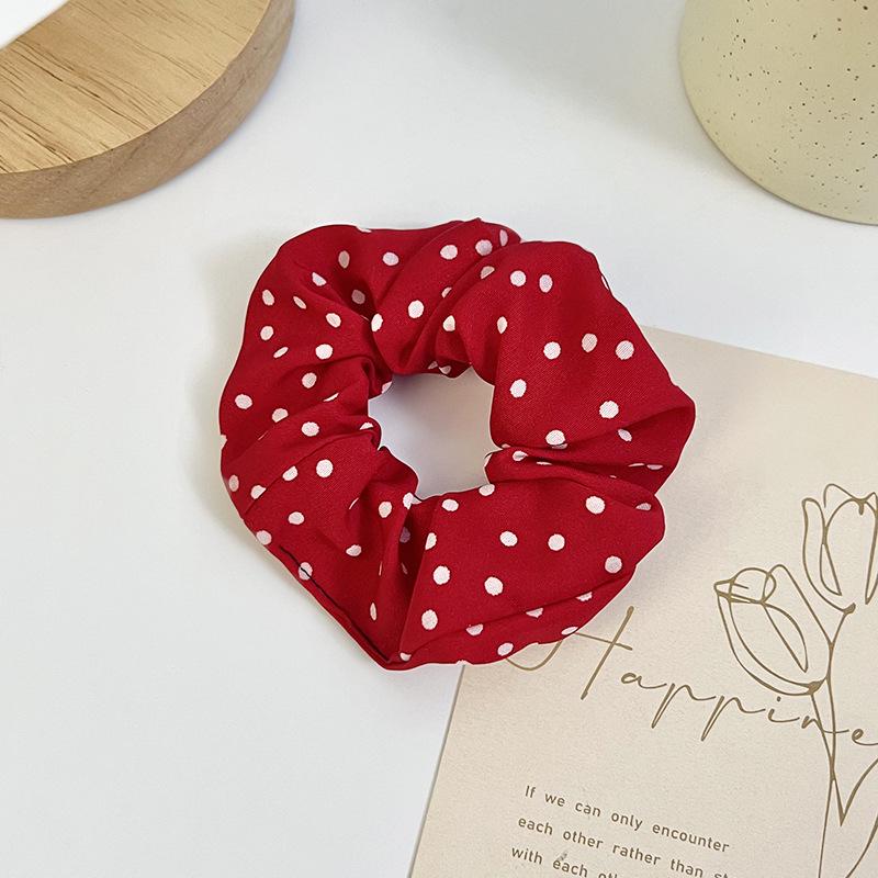 Christmas Red Plush Scrunchie: Cute Autumn Winter Hair Accessory