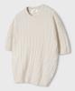 LEMAIN SECOND Oversized Washable Crew Neck Cable Short Sleeve Knit [Ivory]
