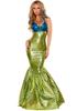 Abito da Sera da Sirenetta Principessa Senza Spalline con Paillettes per Adulti - Costume di Halloween