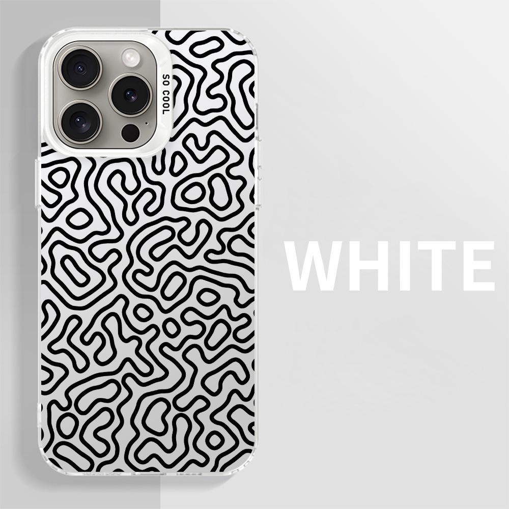 Graffiti Texture Silver Phone Case for iPhone 16/15/14/13/8