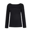 Women's Fashion Solid Color Long Sleeved Sexy Slim Fit T-shirt Hollow Top Bottom
