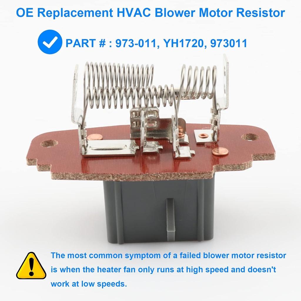 HVAC Blower Motor Resistor for Ford 1987-1996 F150 F250 F350, 83-94 Ranger, 86-97 Aerostar, 88-96 E150 E250, 91-94 Explorer, Replace 973-011, YH-1720