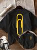 Minimalist Yellow Paper Clip Graphic TShirt Simple Office Supply Print Tee Modern Aesthetic Tshirt Clean Minimal Design Shirt