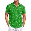 Men's Vintage Button Down Bowling Shirts Short Sleeve Summer Beach Shirt