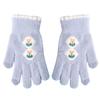 Korean Style Women's Warm Gloves for Autumn and Winter Cold Protection Thickened Knitted Wool Flowers Tulips Cycling Touch Screen Fingers