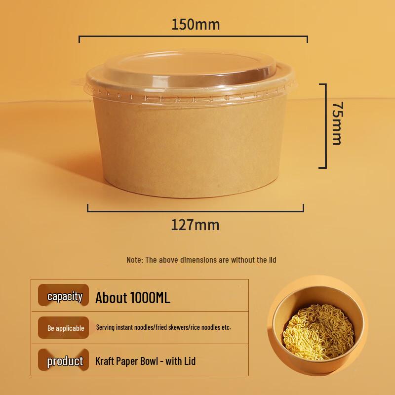 Disposable Wheat Straw Round Food Container with Lid