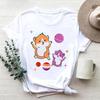 Cartoon Cute Hamster Cartoon Cute Hamster Baby Round Neck Big Size Round Neck Black T-shirt Woman Tops