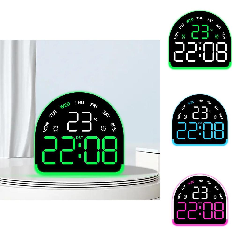 Digital Led Alarm Clock With Temperature And Humidity Display For Home Office Decor