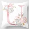 Ins Nordic Pillowcase Design Pink Letter Cushion Pillowcase Car Sofa Waist Design Home Furnishing