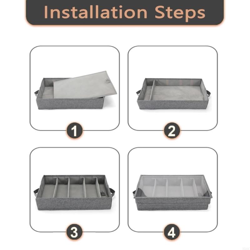 Polyester Utensil Holder Adjustable Compartments Clear Top View Easy Access Container For Home Kitchens Dining Essential HX6C