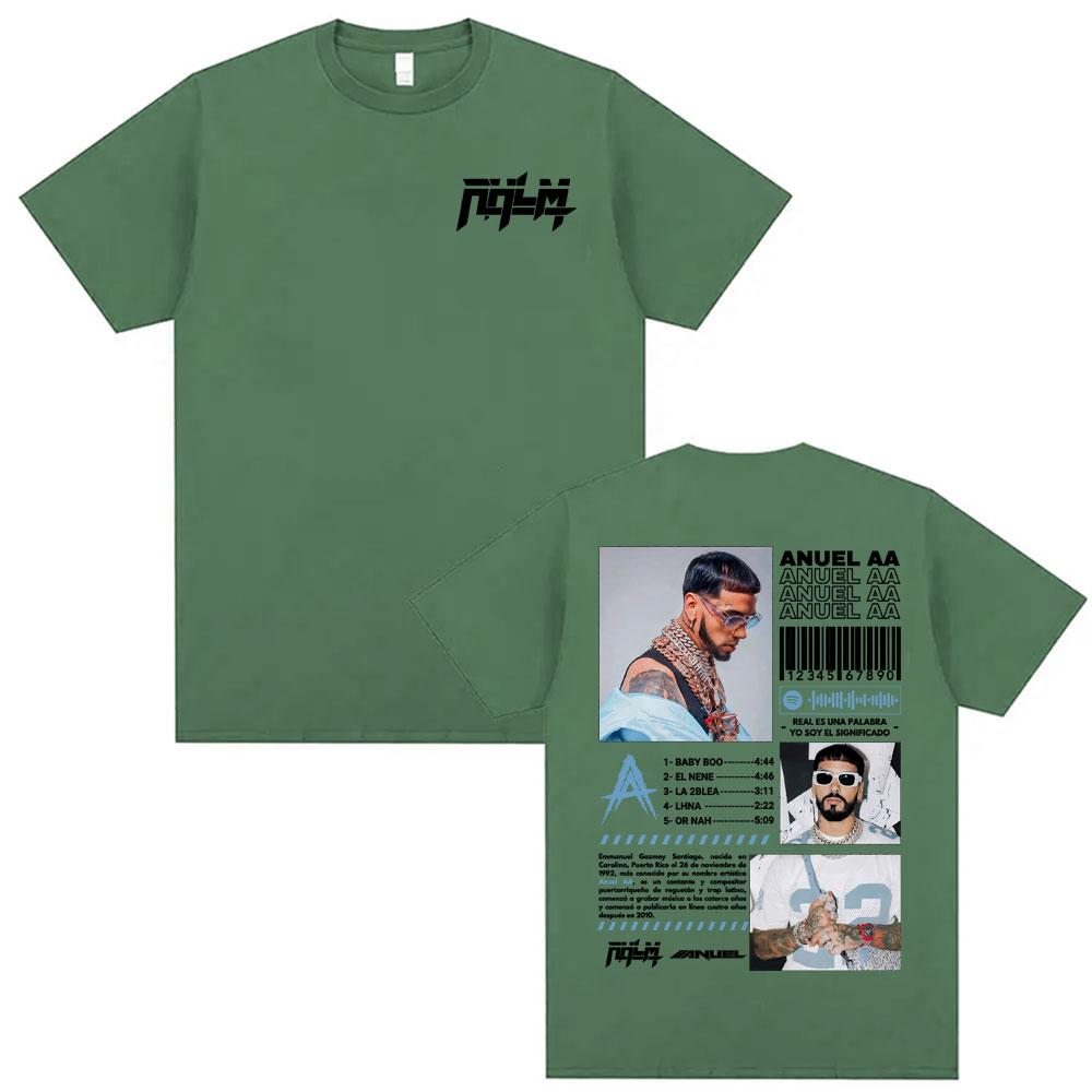 

Rapper Anuel AA Rhlm 2 Real Hasta La Muerte Tshirts Men Women Retro Hip Hop Pop Music T Shirts Short Sleeve 100 Cotton Tshirt 4XL