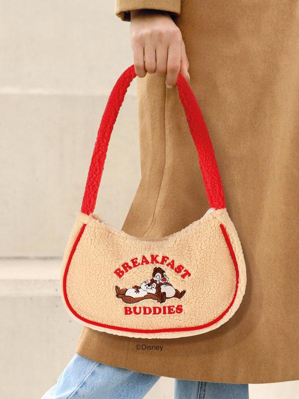 Disney Chip  n  Dale Fuzzy Crescent Bag – Red