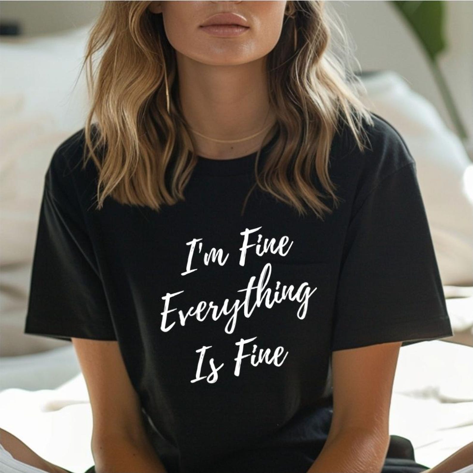 I’m Fine Everything Is Fine Shirt, Funny Anxiety T-Shirt, Sarcastic Humor Tee, Relatable Mental Health Shirt, Aesthetic Graphic Tee S