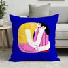 Couple Heart Flat Cushion Cover Soft Short Plush Cushion Cover 50x50 45x45 Zipper Pillowcase Home Decor