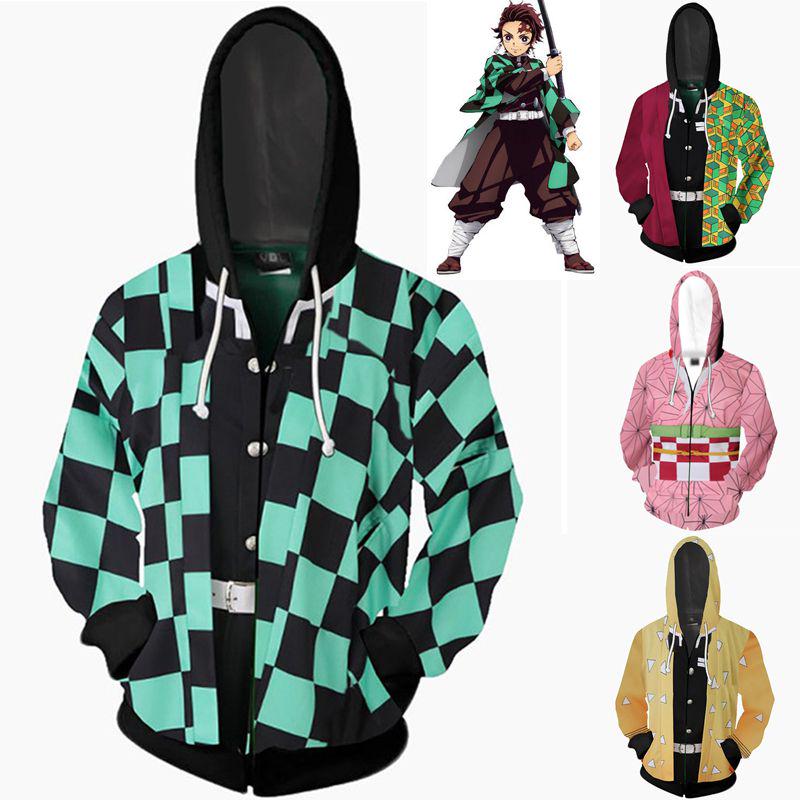 Demon Slayer Kimetsu No Yaiba Vibrant Soft Zipper Up Hoodie For Comfort