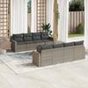 Vidaxl 9-Cz. Set di Mobili da Giardino con Cuscini, Grigio, Polyrattan