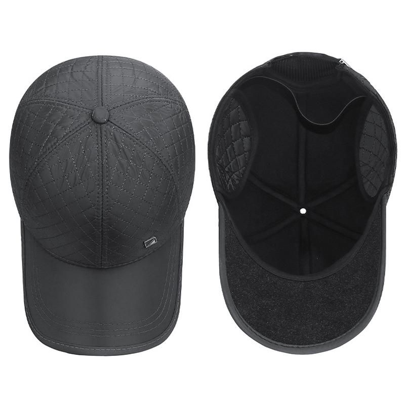 Hut Herren Herbst Winter Samt Ohrenschutz Warme Mütze Papa Baseballkappe