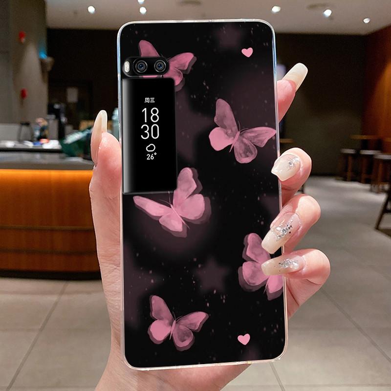 Phone Case For Meizu Pro 7 Case For Meizu Pro 7 Plus Capa Coque Flower Butterfly Thin Covers Transparent Soft Silicone TPU Cover