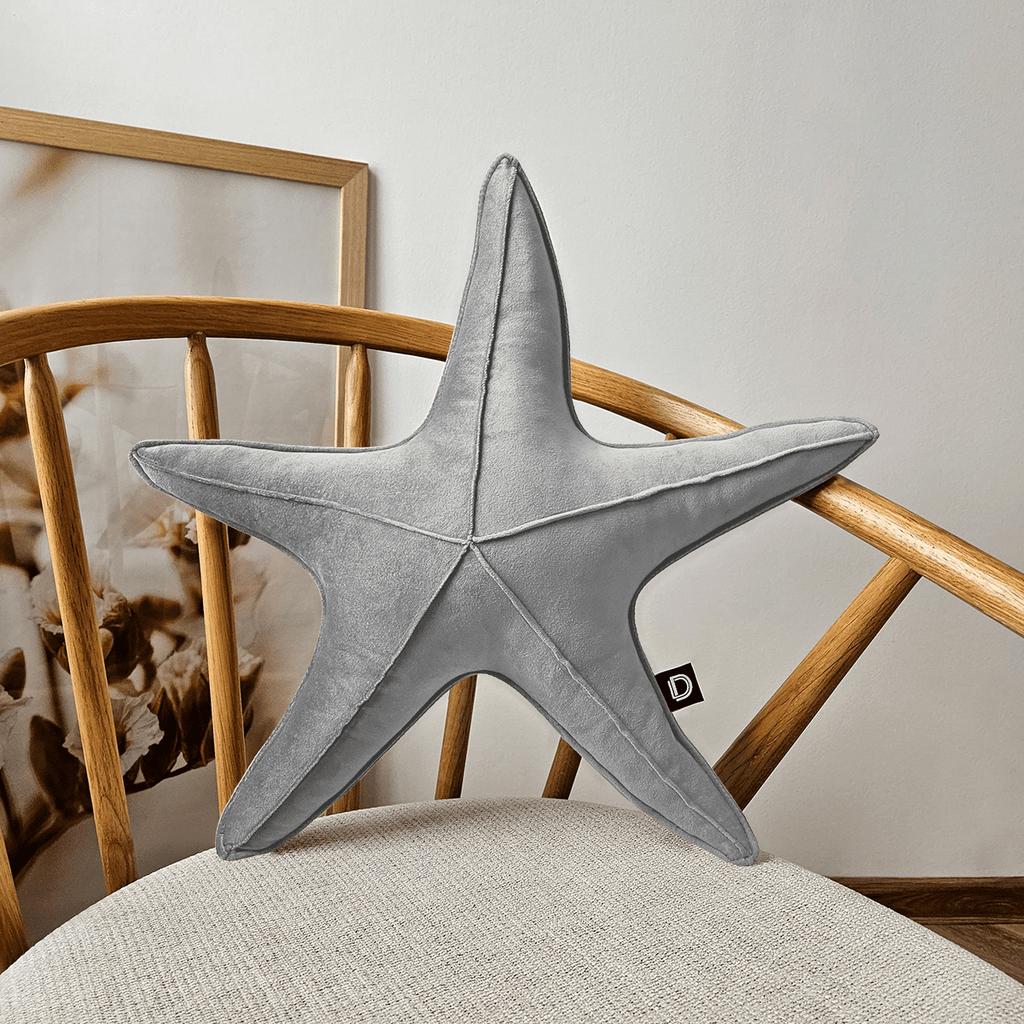 Large VELVET Starfish Pillow VE2218 | Gray