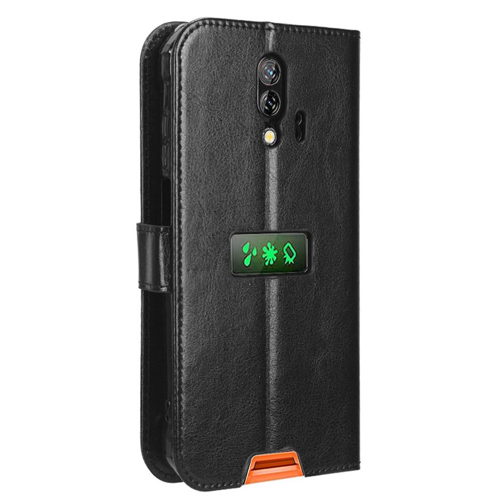 For Blackview BV7200 Crazy Horse Texture Wallet Stand Case PU Leather Flip Phone Cover with Strap