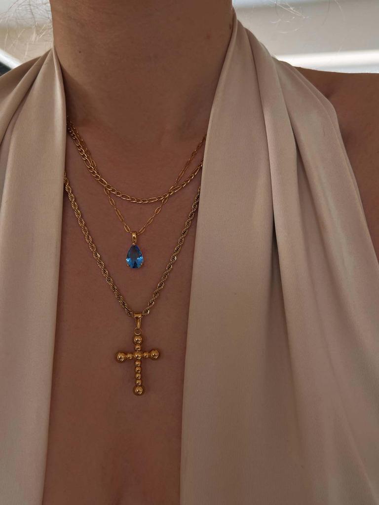 18k Gold-Plated Retro Zircon Birthstone Necklace