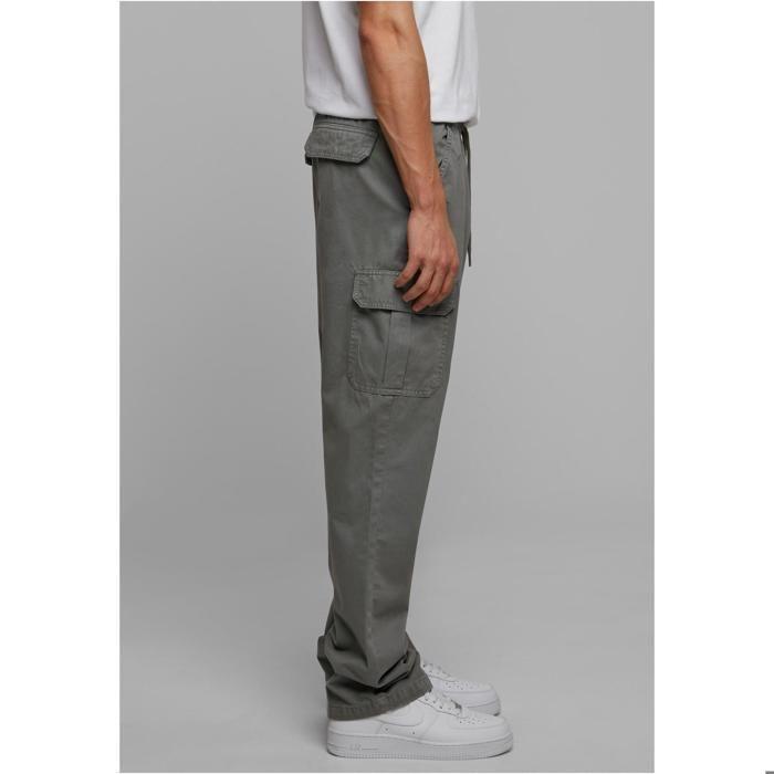 Pantalon Cargo - Urban Classics - Homme - Gris Foncé - 100% Coton - Ceinture Élastique