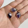 Natural Slice Stone Amethysts Purple Pendant Quartz Crystal Irregular Charm For Handmade Jewelry Making Necklace Earring Diy