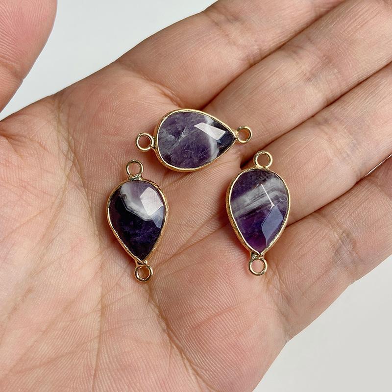 Natural Slice Stone Amethysts Purple Pendant Quartz Crystal Irregular Charm For Handmade Jewelry Making Necklace Earring Diy