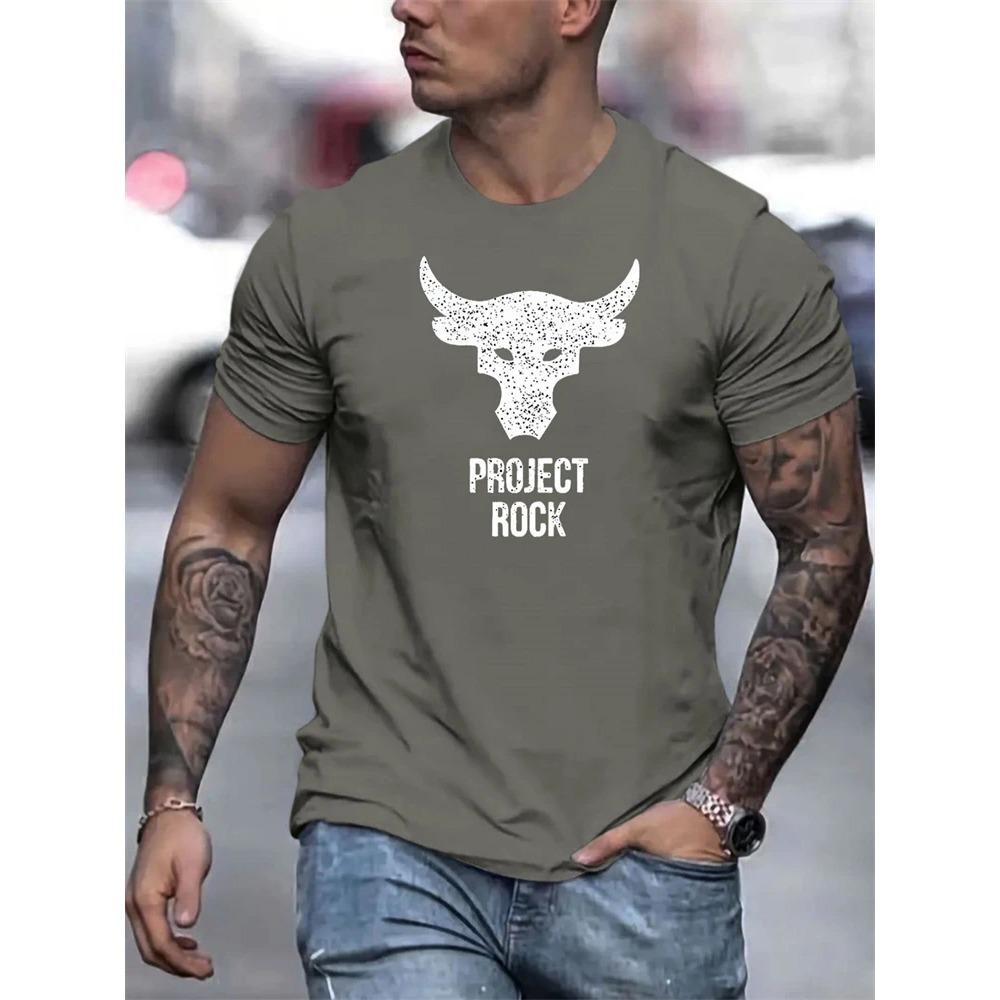 Summer Daily Casual Outdoor Street Short-sleeved Top Fashion 3D Bull Head Print Men's T-shirts