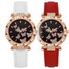 Butterfly Dial Quartz Watch Rhinestone Wristwatches Elegant Women Watches  Women