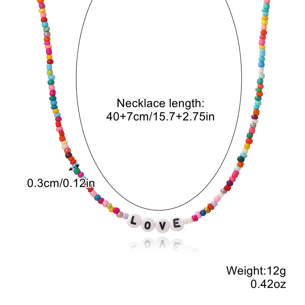 Necklace for Women Bohemian Spring and Summer Necklaces Premium Sense of Simplicity Butterfly Beaded Jewelry Colorful Rice Beads Letters Necklace