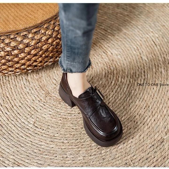 Fashion Womens Derby Shoes Autumn Slip-on Casual Female Sneakers Loafers With Fur Clogs Platform Shallow Mouth Round Toe British Style
