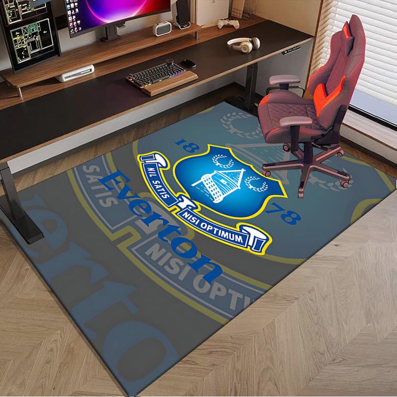 Ever-ton Football Club Crest Printed Area Rug for Office, Chair Rug, Decorative Carpet Floor Mat, Large Size Fan gifts Christmas gifts