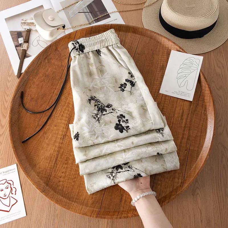 

Pants Summer Women Plus Size Loose Pajama Pants Versatile Casual Print Pants S