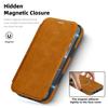iPhone 16 Leather Flip Case with Magnetic Buckle for Apple 15 Pro Max - Drop Protection Cover
