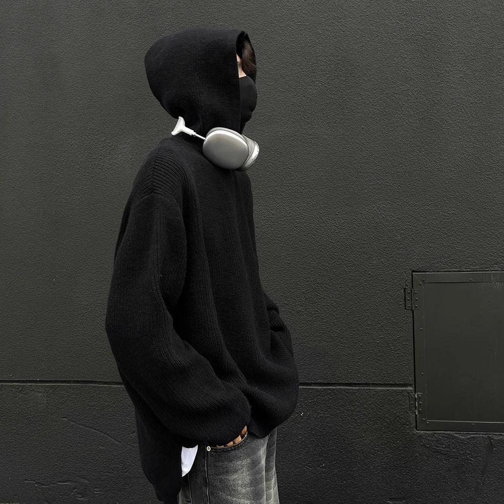 Men's Retro Hooded Knit Cardigan - Autumn/Winter Unisex Korean Trend Style