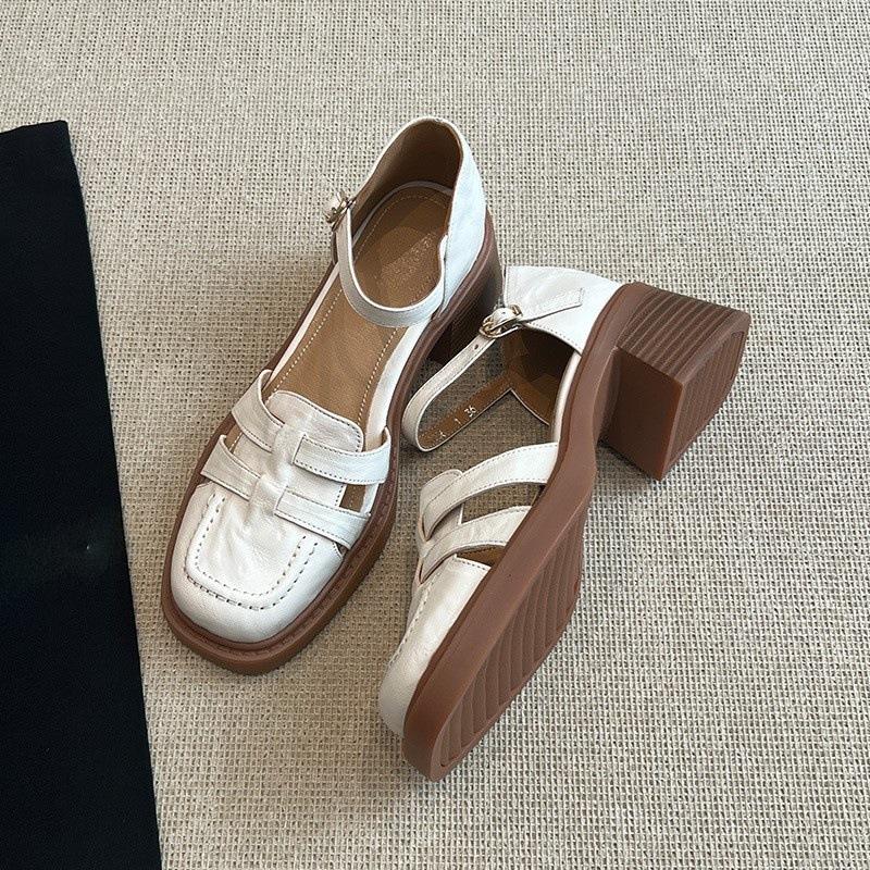 Breathable hollow bag head sandals women's 2025 summer new comfortable soft sole high heel Roman sandals