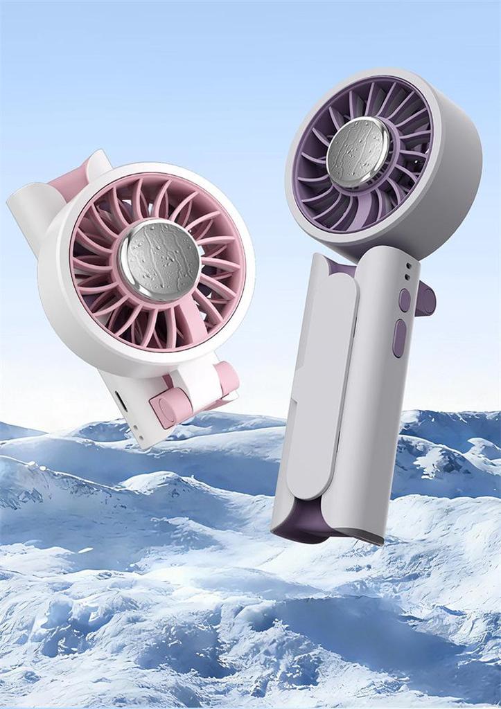 Rechargeable Portable Mini Folding Fan with Ice Pack, Umbrella Clip & Handheld Design - Ideal for Student Cooling