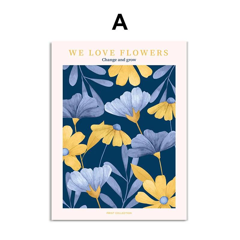 

Flower Market Abstract Floral and Prints Modern Wall Art, Canvas Painting, Nordic Posters, Pictures for Living Room, Home Decor 21x30cm No Framed