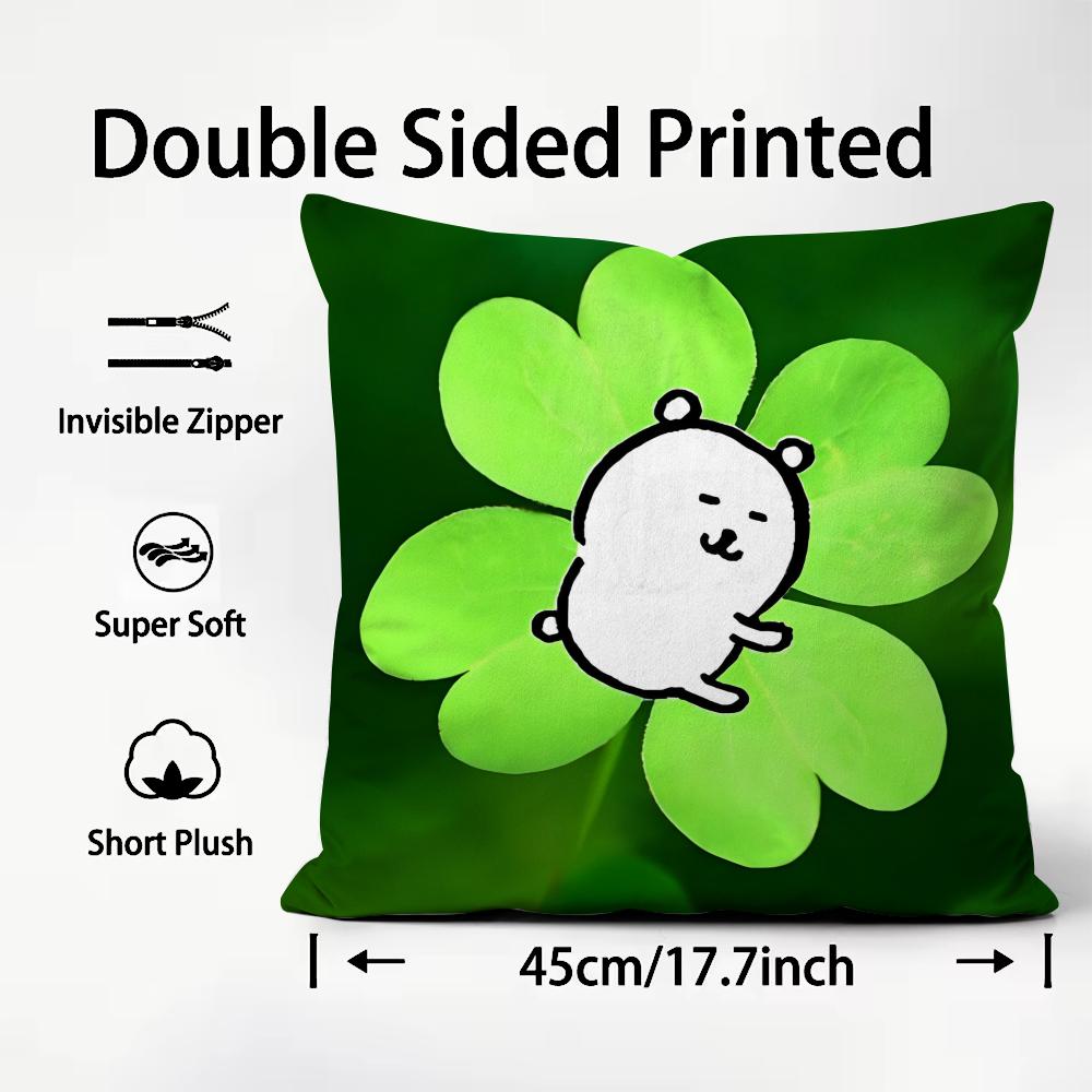 J-Jokes Bearr Cartoon Cushion Cover Plush Fabric Soft Double-Sided Printed Sofa Warm Winter Home Child Gift Pillow Case