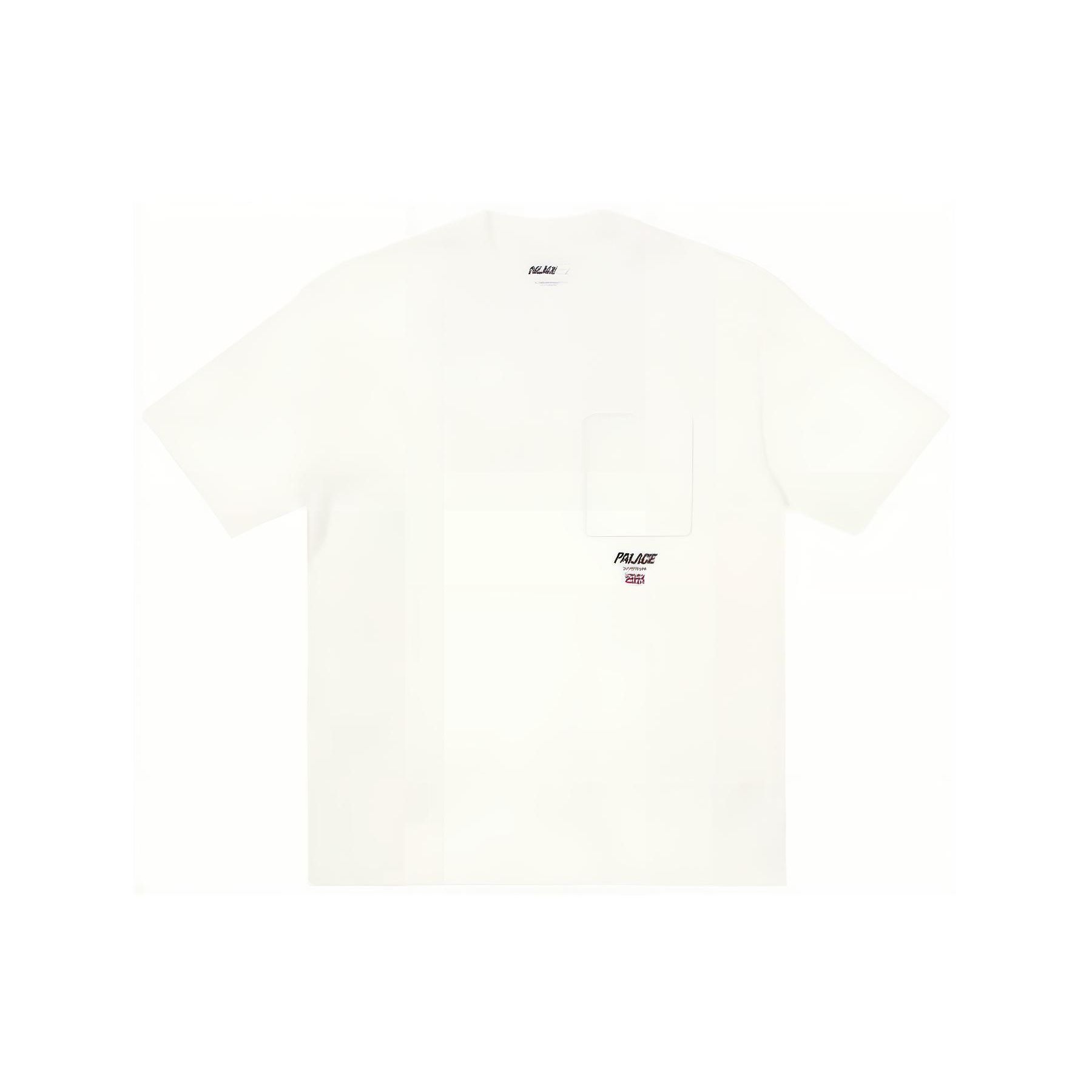 

Palace FW22 Футболка из слюба с квадратным карманом Белая Мужские футболки P23ES044 M