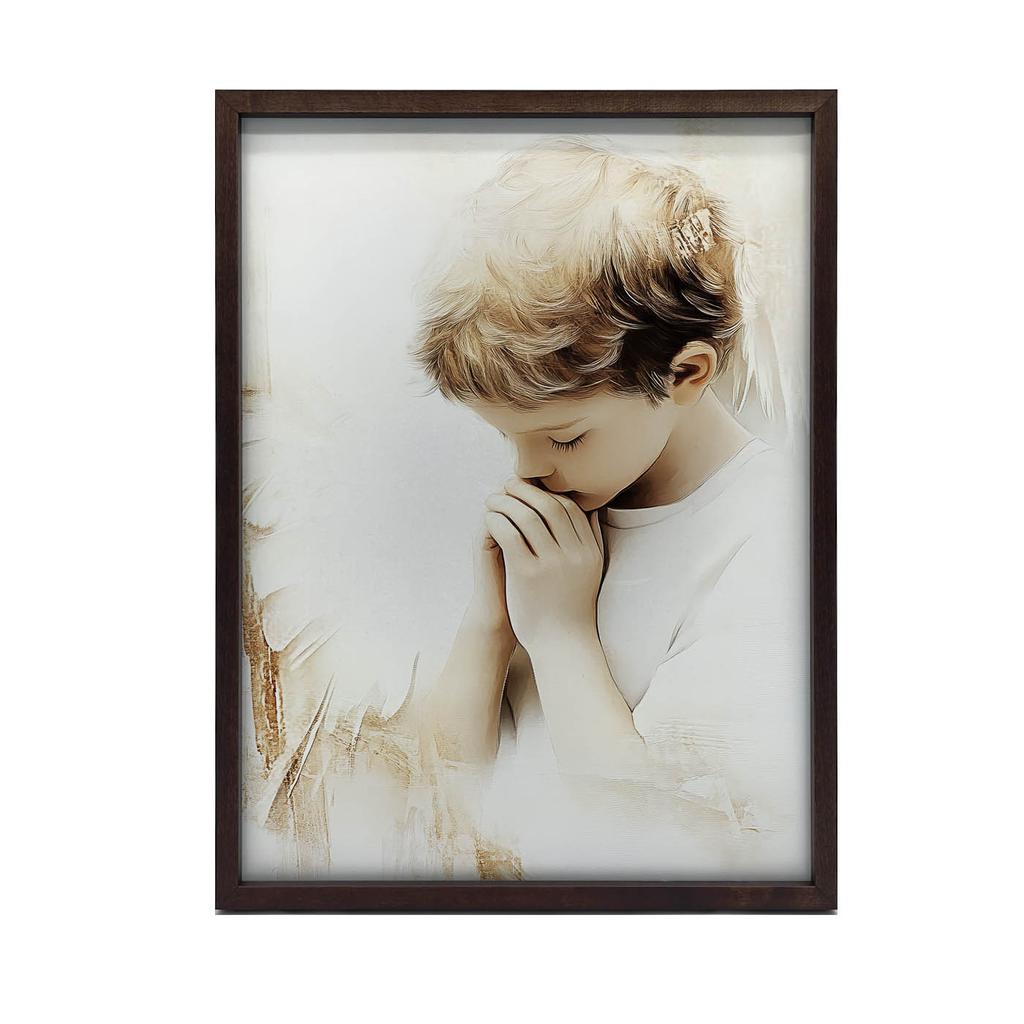 Plakat Modlący Się Aniołek Plakat Modlący Się Aniołek, 40X50 Cm, Rama Aluminiowa Złota, Papier Matowy 230 Gsm