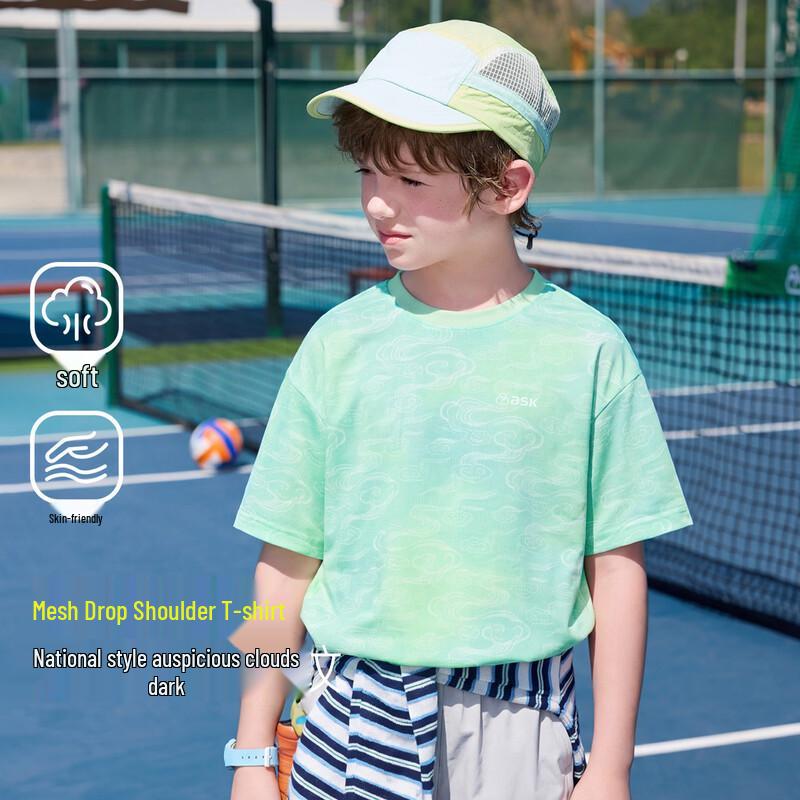 ASK JUNIOR Boys  Quick-Dry Cooling Short-Sleeve Sport T-Shirt 140 зеленый лайм