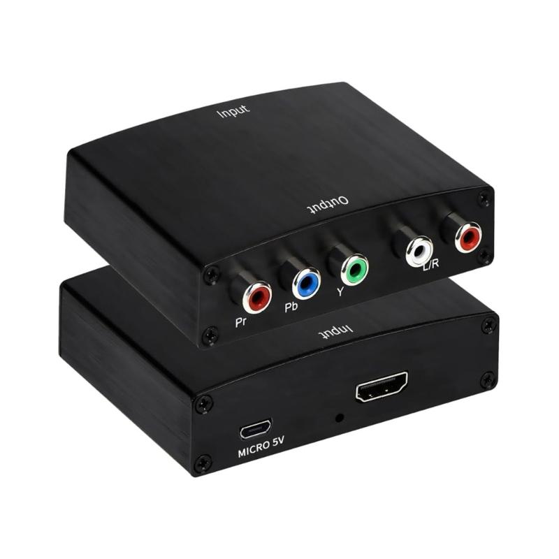 HDTV To Component Converter HDTV To 1080P YPbPr 5RCA R/L Video Sound Adapter Video Converter Support for HDTV Projector