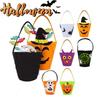 New Felt Trick or Treat Bags with Handle High-capacity Felt Tote Bucket Felt Candy Bag Boys