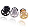 WKOUD Punk Stainless Steel Stud Earrings For Men Women Gothic Rockets Arrow Finger Cool Prevent Allergy Gold Black Puncture